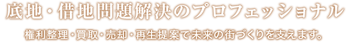 底地・借地問題解決のプロフェッショナル